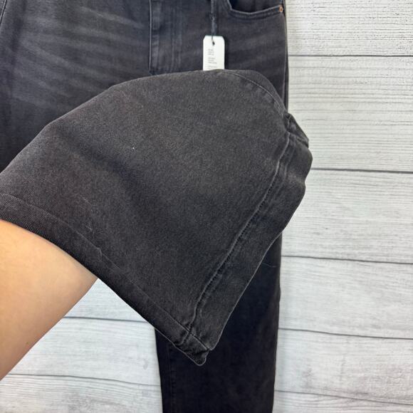 Forever 21 Women's Black Washed Mid-Rise Wide Leg Jeans Size 27 - Picture 5 of 8